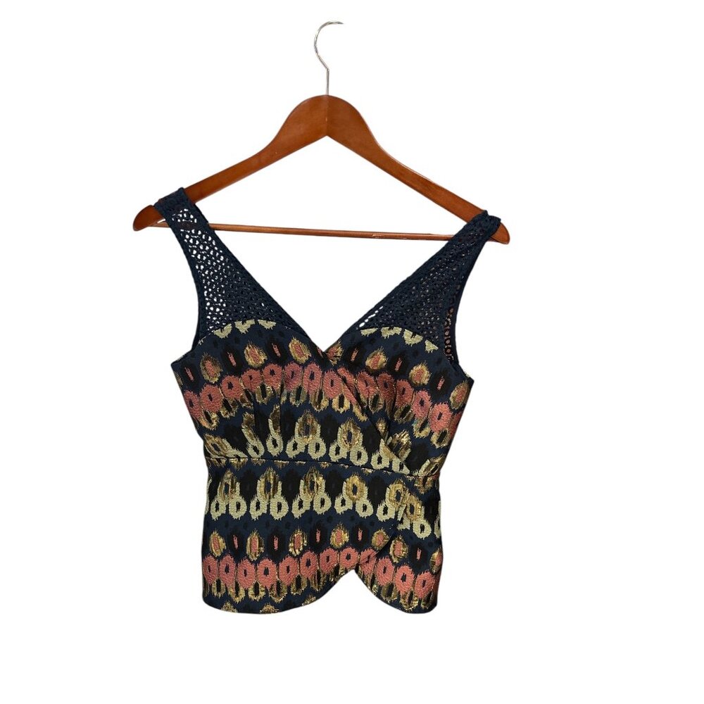 Hd In Paris Womens Sleeveless Crochet Strap Top Size S